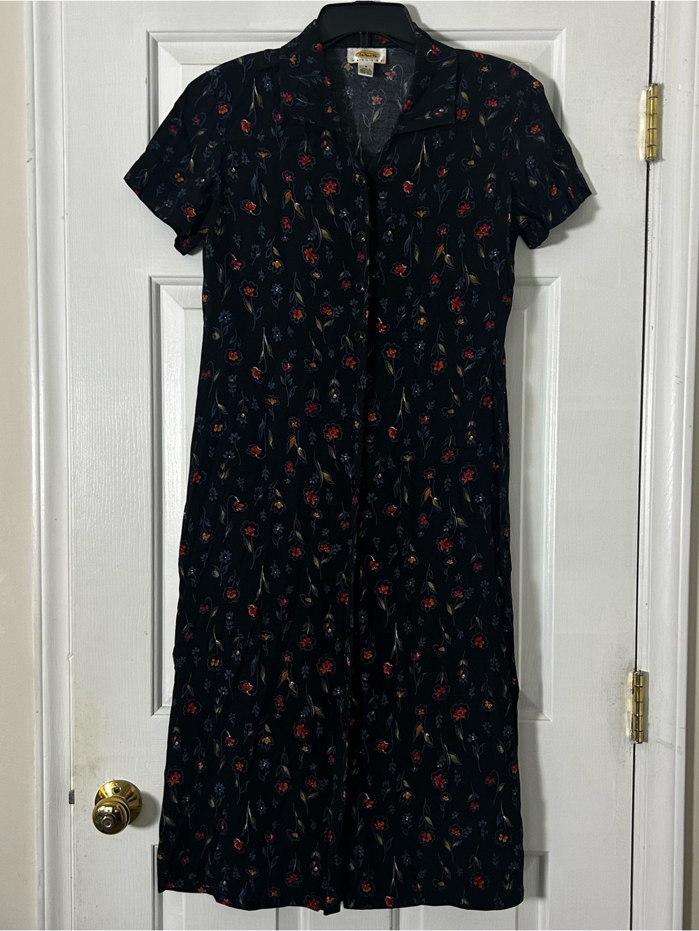 Talbots women’s size 6 button-front midi dress fall floral cottagecore vintage